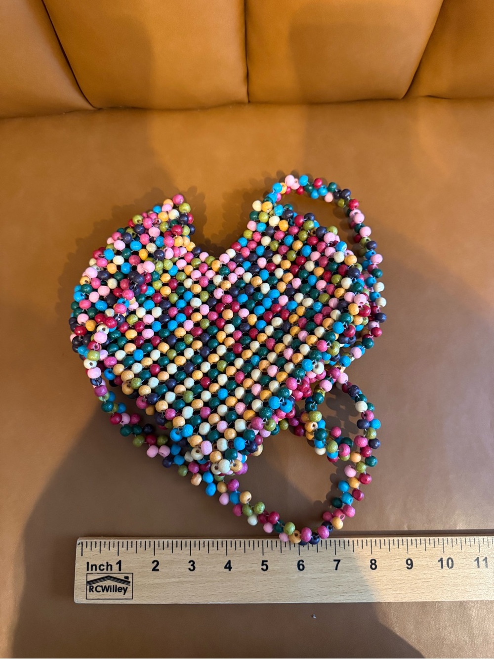 Beaded Heart Shaped Multicolor Shoulder Bag - Women - Picture 4 of 5